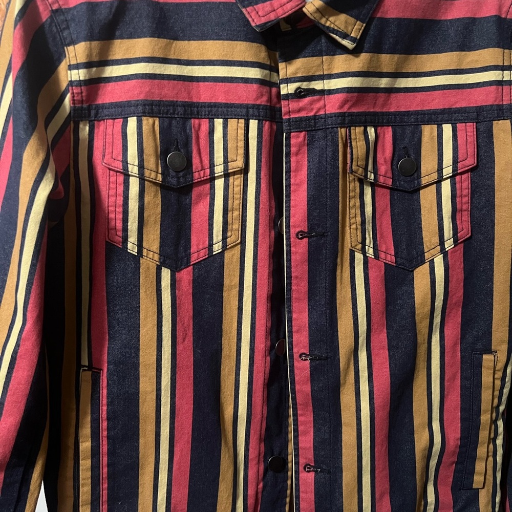 Sun + Stone Red and Yellow Striped Jacket